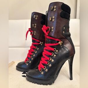 Dolce Gabbana D&G Stiletto Heel Combat Boot 37 EU
